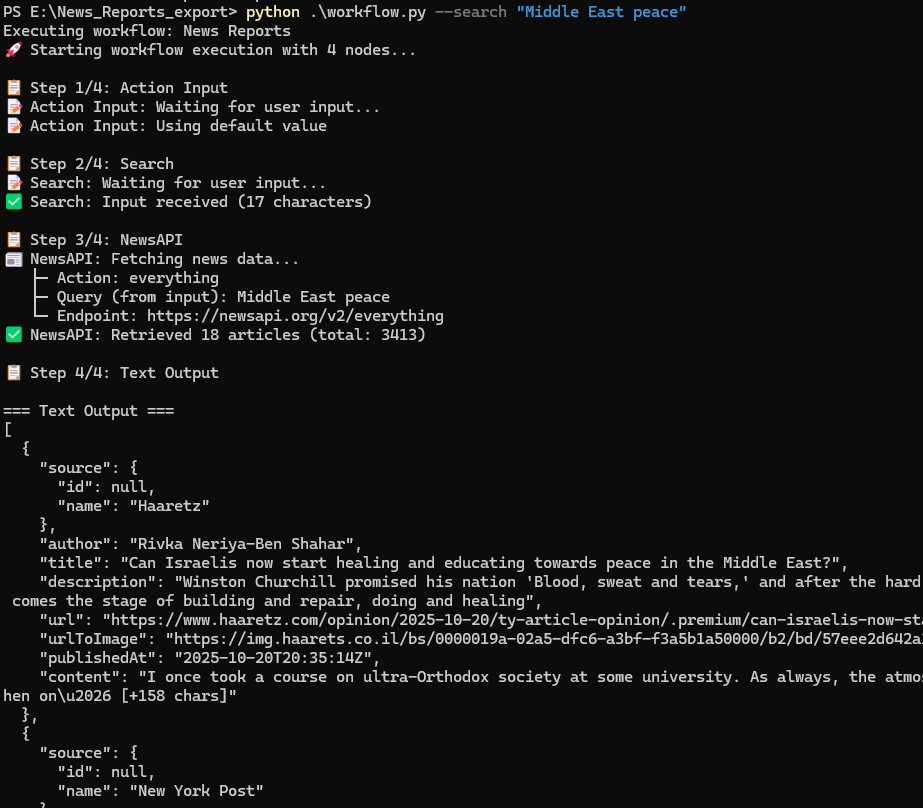 Running Workflow in Terminal